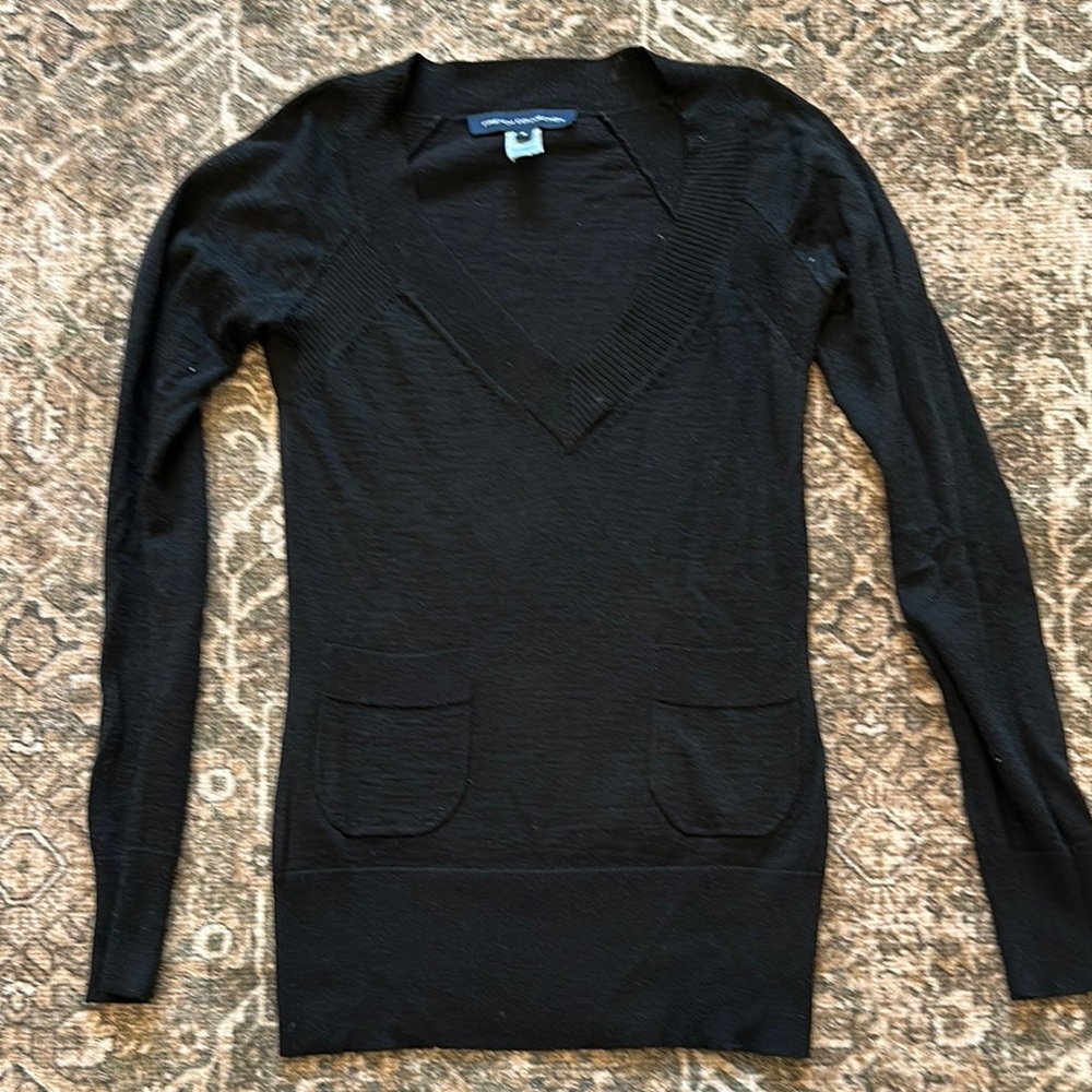 French Connection Black V-Neck tunic size M